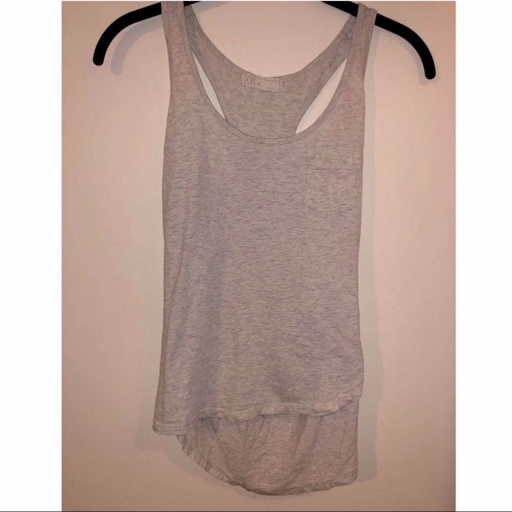 Forever 21 Grey Pocket Tank Top Small
